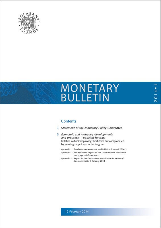 Cover of Monetary Bulletin 2014/1