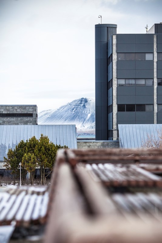 Central Bank of Iceland and the mountain Esja