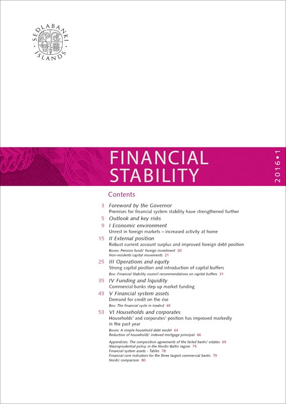 Cover of Financial Stability 2016/1