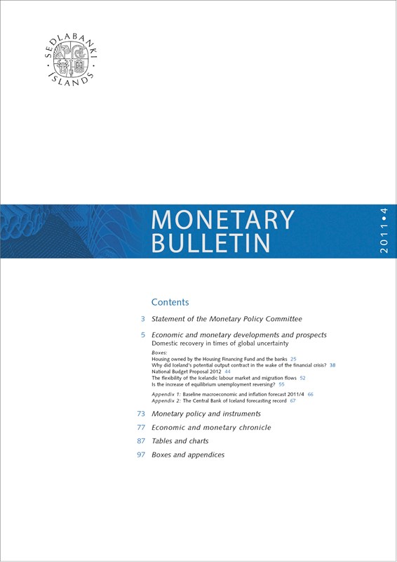 Cover of Monetary Bulletin 2011/4